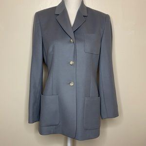 VINTAGE Land’s End Blazer Blue Wool CASHMERE Boxy 80’s & 90’s Style 6P